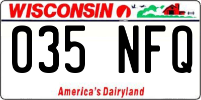 WI license plate 035NFQ
