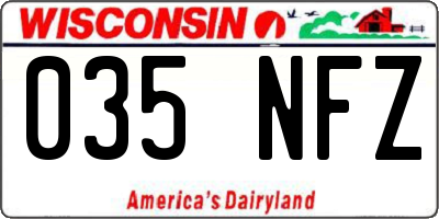WI license plate 035NFZ
