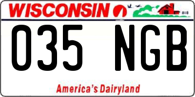 WI license plate 035NGB