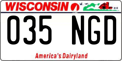 WI license plate 035NGD