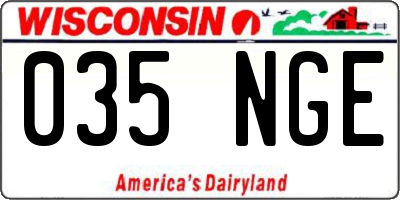 WI license plate 035NGE