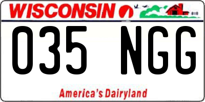 WI license plate 035NGG
