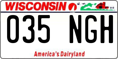WI license plate 035NGH