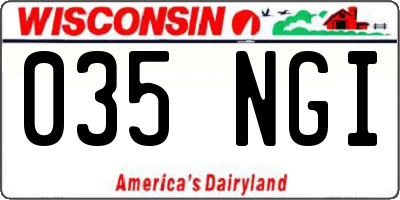 WI license plate 035NGI