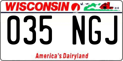 WI license plate 035NGJ