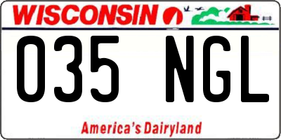 WI license plate 035NGL