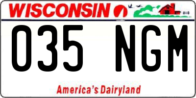 WI license plate 035NGM