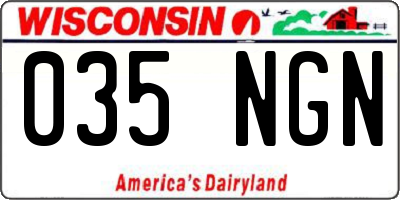WI license plate 035NGN