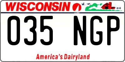 WI license plate 035NGP