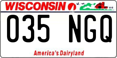 WI license plate 035NGQ