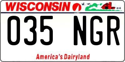 WI license plate 035NGR