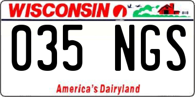 WI license plate 035NGS