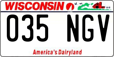 WI license plate 035NGV