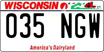 WI license plate 035NGW