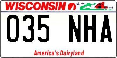 WI license plate 035NHA
