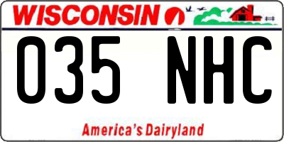 WI license plate 035NHC