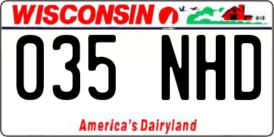 WI license plate 035NHD