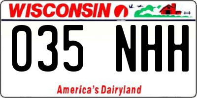WI license plate 035NHH