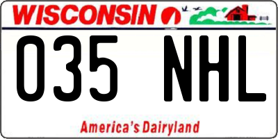WI license plate 035NHL