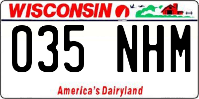 WI license plate 035NHM