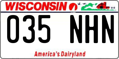 WI license plate 035NHN