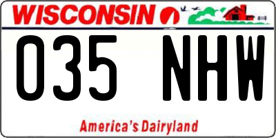 WI license plate 035NHW