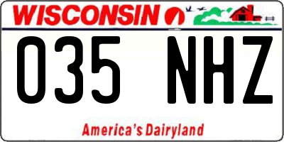 WI license plate 035NHZ