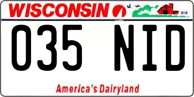 WI license plate 035NID