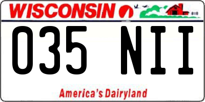 WI license plate 035NII