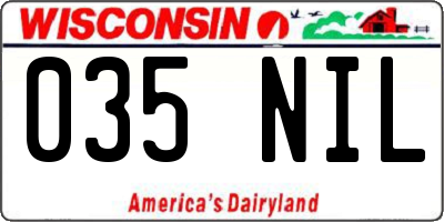 WI license plate 035NIL