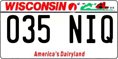 WI license plate 035NIQ