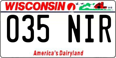 WI license plate 035NIR