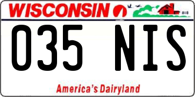 WI license plate 035NIS