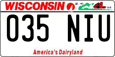 WI license plate 035NIU