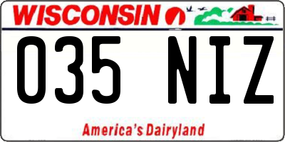 WI license plate 035NIZ