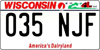 WI license plate 035NJF