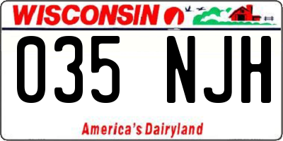 WI license plate 035NJH