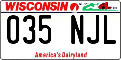 WI license plate 035NJL