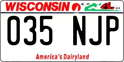 WI license plate 035NJP