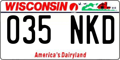 WI license plate 035NKD