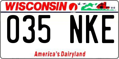 WI license plate 035NKE