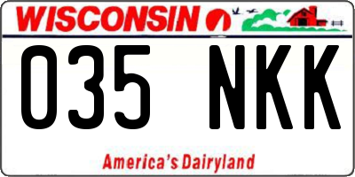 WI license plate 035NKK