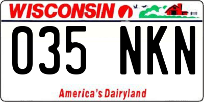 WI license plate 035NKN
