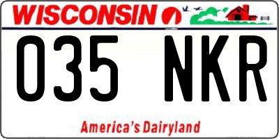 WI license plate 035NKR