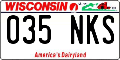 WI license plate 035NKS