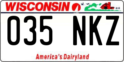 WI license plate 035NKZ