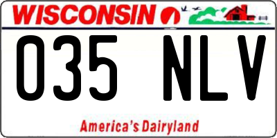 WI license plate 035NLV