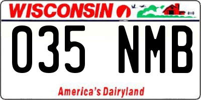 WI license plate 035NMB