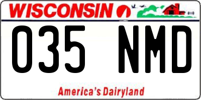 WI license plate 035NMD