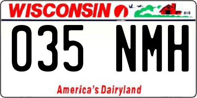 WI license plate 035NMH